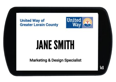 id badge mock up image with Jane Smith name