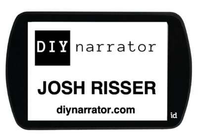 id badge mock up image with Josh Risser name